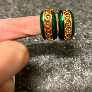 Women’s clip on gold earrings